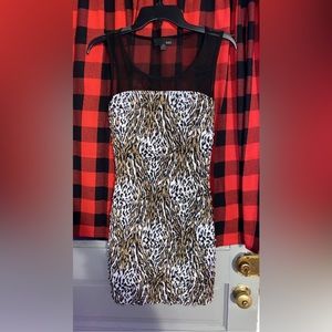 Xxi leopard dress with sheer top